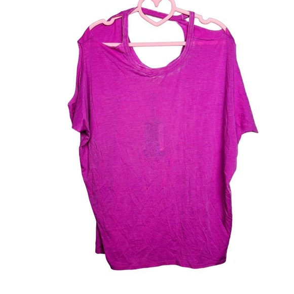 Chaser NWT Deconstructed Double Cold Shoulder Cutout Tunic Top Peony Size Medium - Picture 1 of 6